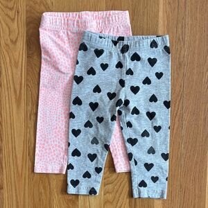 2T Carter’s Heart Patterned Capri Length Leggings